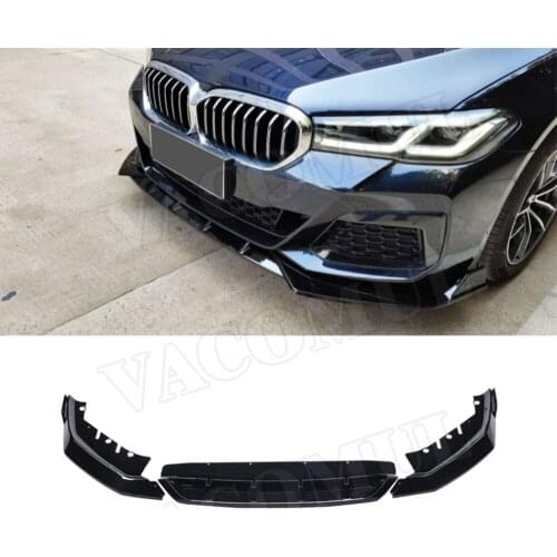 ABS Car Front Bumper Lip SplitterS Diffuser Body Kit Spoiler Bumper Guard for BMW 5 Series G30 G38 M Sport 2021 2022 3Pcs/Set