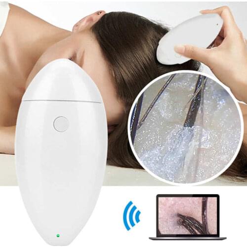 50X 500X Wireless HD WIFI Hair Follicles Tester Smart Hair Scalp Detector Digital Microscope Skin Analyzer Skin Detector EU Plug