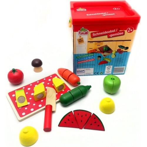 Childrens wooden cut fruit and vegetable cut music toys, boys and girls fruit cognition, look at the house kitchen toy set