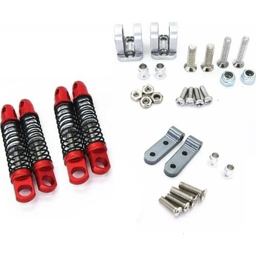 For WPL D12 RC Car Upgrades Parts Metal Front & Rear Shock Absorbers Damper with Fixed Seat Accessories