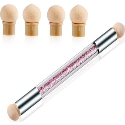 Double Head Rhinestone Nail Art Sponge Brush Gel Polish Gradient Painting Dotting Shading Dual End Tool Set Manicure Tools