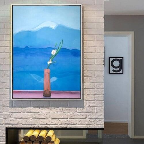 David Hockney Art Prints Exhibition Mount Fuji Flower Giclée Canvas Poster Artwork Painting Wall Pictures for Living Room Wall A