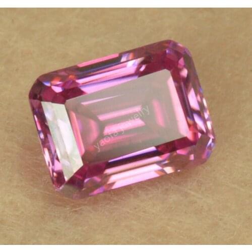 5x7~10x12mm 5A Pink Color Moissanites Gems Diamond Rectangle Octangle Emerald Cut Loose Stone For Jewelry With GRA Certificate