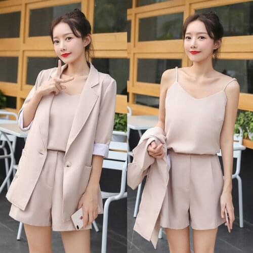 3 piece sets womens outfits Spring and summer new style office ladies OL business professional uniform temperament leisure suit