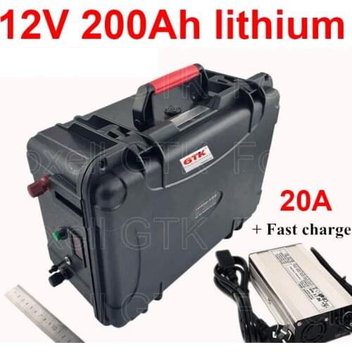 Lithium12v 200Ah Lithium polymer 12v pack 3s for ups inverter solar home system power supply + 12.6v 20A Charger