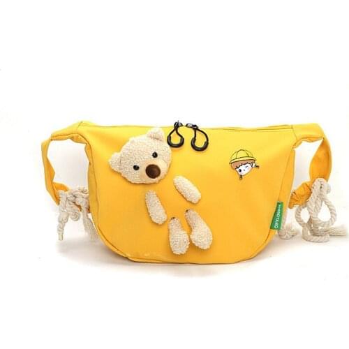 Small Novelty Crossbody Bags Fashionable Women Cute Bear Lipstick Shoulder Handbags Autumn Winter Joker Slung Shopper Satchels