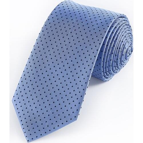 Tailor Smith Blue Necktie Men Silk Dot Skinny Tie Woven Mens Ties Cravat Fashion Accessory Formal Business Party Groom Neckties