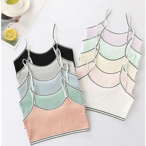 6Pc/lot Soft Cotton Cute Bralette Underwire Free Underwear for Puberty Girls Teenage Sling Training Bra 8-12Y