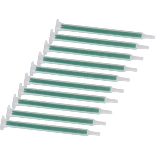 1.5mm Dia Plastic FMA6-24 Green Slip Type Adhesive Dispenser Stuck Static Mixer Mixing Nozzle Applicator for Pack of 10