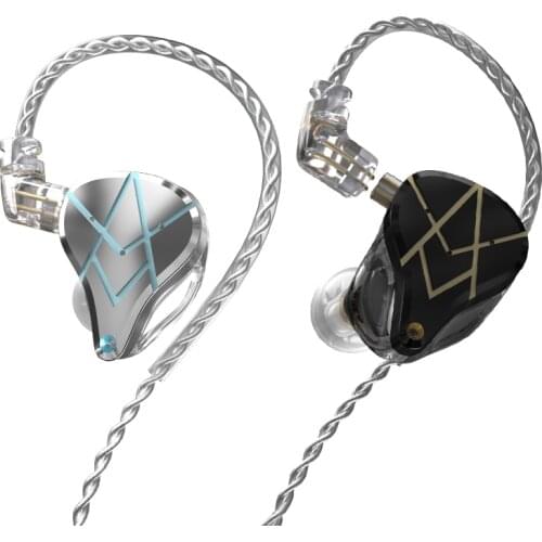 KZ ASX 10BA HiFi In-ear Earphones with Passive Noise Reduction, CNC Process, Electronic Crossover, 2 Pin 0.75mm Silver-Plated Ca