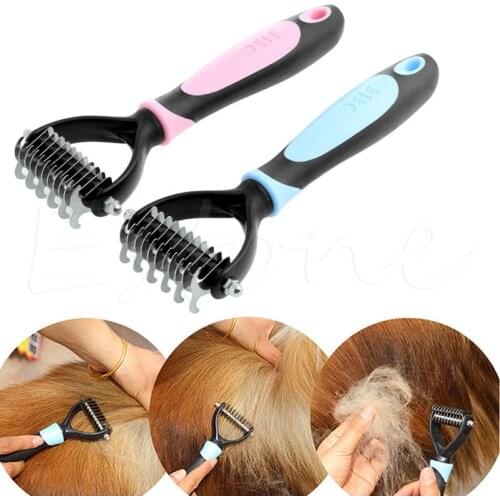 Tera Pet Fur Knot Cutter Remove Rake Grooming Shedding Brush Comb Rake Dog Cat