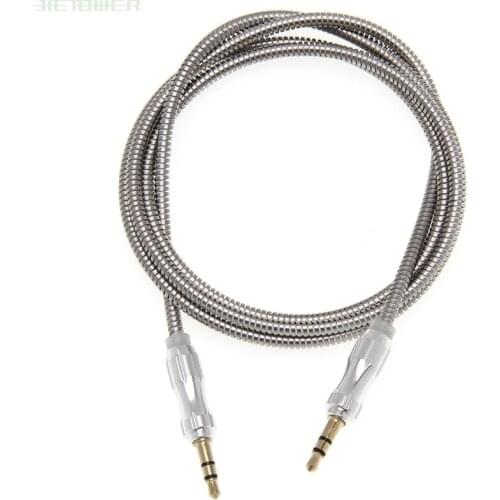 Aux Cable Speaker Wire 3.5mm Jack sliver ring matel Audio Cable For Car Headphone Adapter Jack 3.5 mm Speaker Cable 300pcs/lot