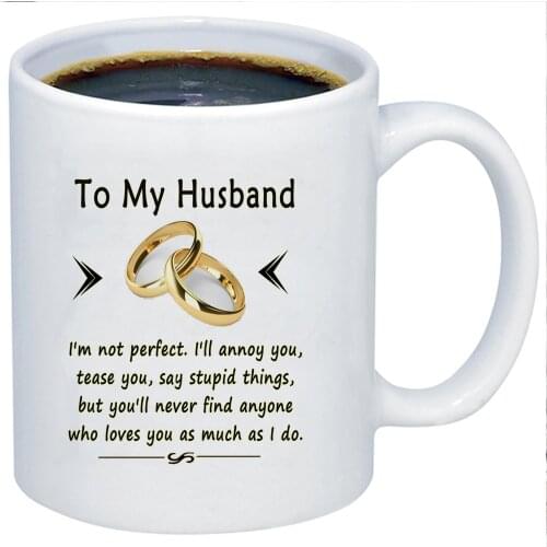 Wedding Customization Husband and Wife Gift Ceramic 11oz Coffee Mugs and Cups