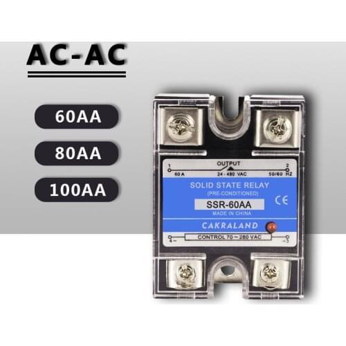 Solid State Relay SSR 60AA 80AA 100AA 60 80 100 AA AC 60A 80A 100A Rele De Estado Solido Relai A L'etat Solide Festkorper Reley