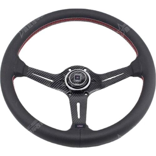 Automobile Refitting 14 Inch 350mm Pinhole Leather Water Transfer Universal Steering Wheel