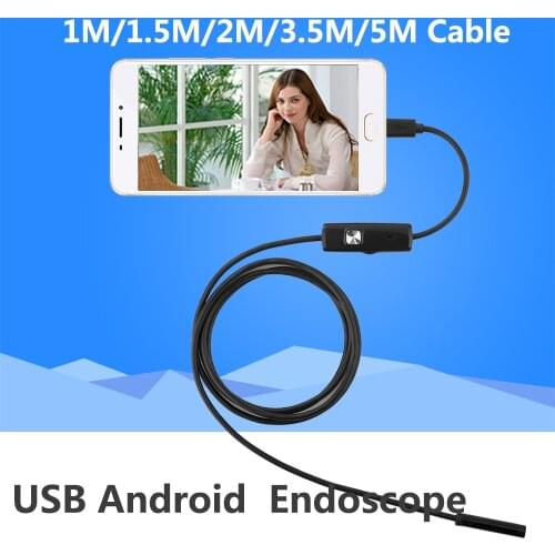 1M/2M/5M 5.5mm Endoscope Camera USB Android Endoscope Waterproof 6 LED Borescope Inspection Camera For Android PC
