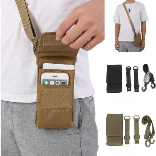 Military Tactical Pocket Outdoor Sports Belt Waist Bag Coin Purse Bag Suitable for 6-inch Big Screen Mobile Phone Pouch