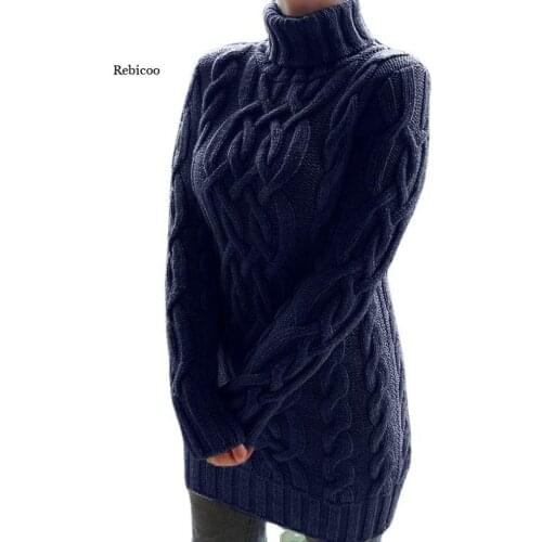 Oversized Turtleneck Sweater Women Dress Warm Autumn and Winter Clothes Knit Plus Size Pullover Sweaters Mujer