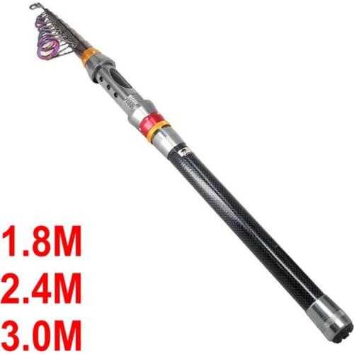 1.8M -3M Fishing Rod Ultralight Carbon Fiber Telescopic Portable Sea Spinning Pole Fishing Rod feeder Hard Telescopic Fishing