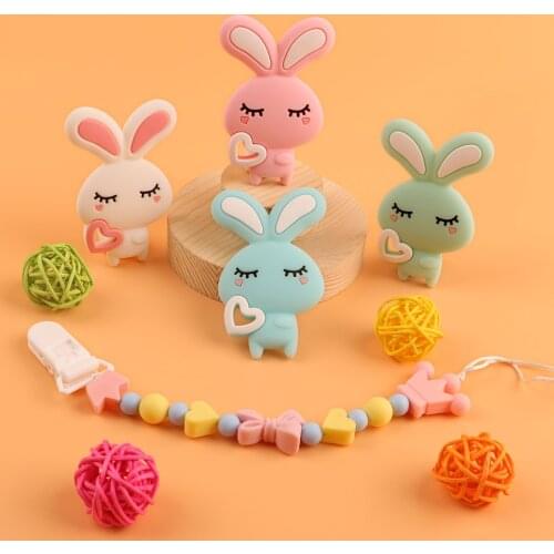 Kovict BPA Free 1PC rabbit Silicone Baby Teether rodent Baby Teething Toys Chewable Animal Shape Baby Products Nursing Gift