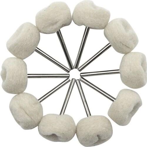 10PC 3mm Wool Polishing Brush Dremel Accessories Grinding Jewelry Metal Buffing Wheel Grinder Head Drill Rotary Tool Accessories