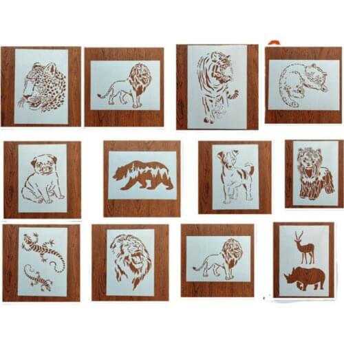 2 Sheet Animal Inkjet Painting Template Stencil DIY Wall Layering Scrapbooking Diary Stamp Coloring Embossing Decor Reusable
