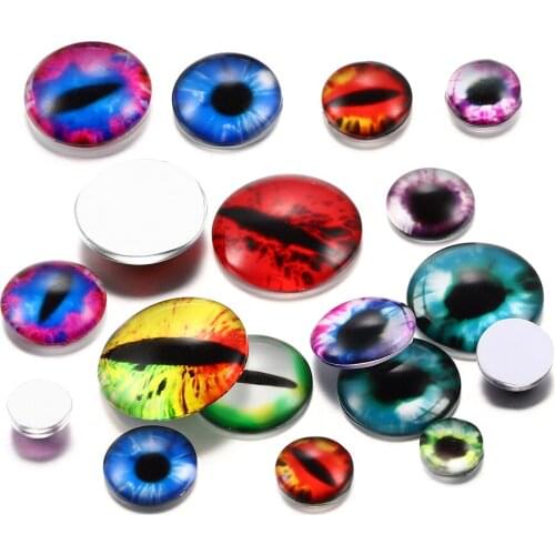 20PCS/Lot 8 10 12 14 20mm Mix Colors Glass Cabochon Dome Cover DIY For Pendant Ring Jewelry Making Supplies Accessories Finding