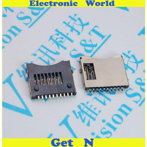 200pcs TF Card Holder Easy Micro SD Card Socket Connector Plug