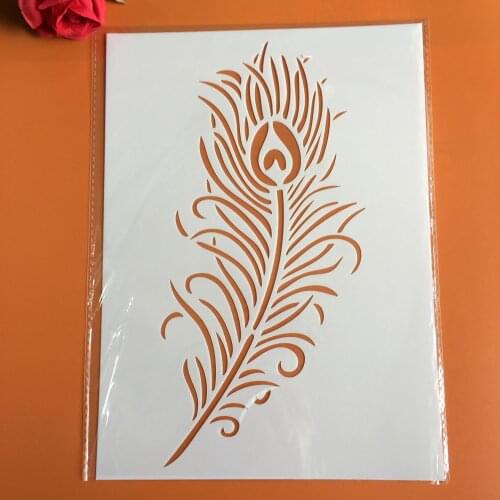 29 * 21cm Large Feather DIY Stencils Wall Painting Scrapbook Coloring Embossing Album Decorative Paper Card Template