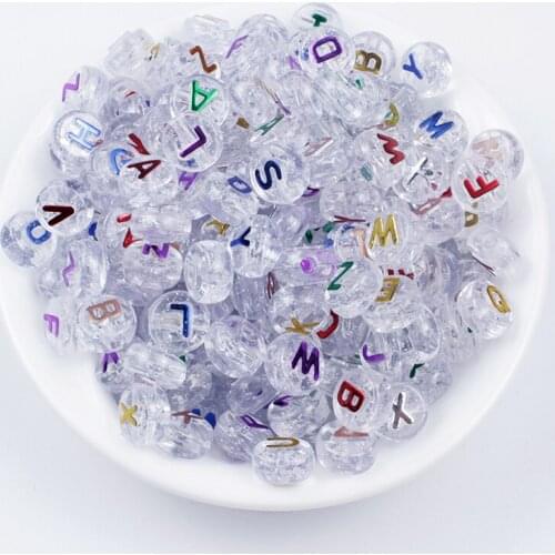 5x9mm 50-200Pcs/lot Colorful Acrylic Letter Beads Flat Round Loose Spacer Beads for Jewelry Handmade Diy Bracelet Accessories