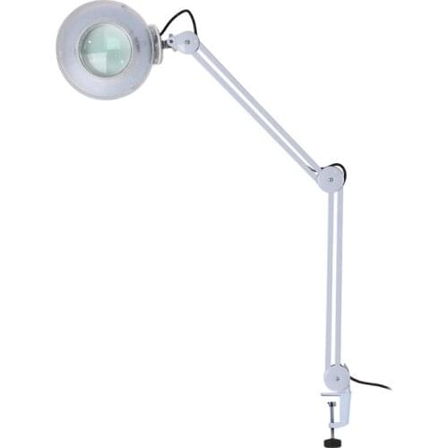 8X Illuminated Desktop Magnifying LED Lamp with Clamp Swivel Arm Reading Medical Beauty Cold Light Lamp