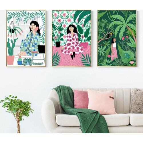Abstract Yoga Girl Fruit Forest Animal Wall Art Diamond Painting Nordic Rhinestone Embroidery Mosaic Picture Living Room Decorat