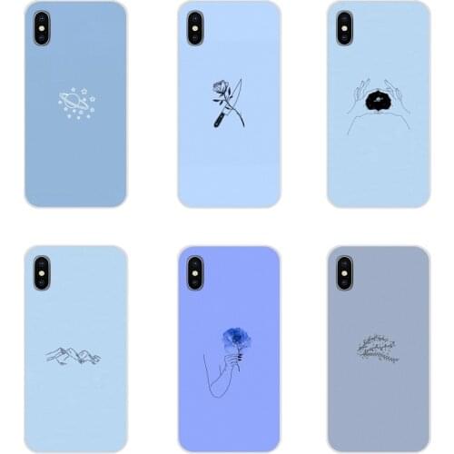 Blue minimalist Accessories Phone Shell Covers For Xiaomi Redmi Note 3 4 5 6 7 8 Pro Mi Max Mix 2 3 2S Pocophone F1