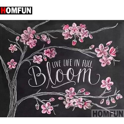 HOMFUN Full Square/Round Drill 5D DIY Diamond Painting "Letter flower" 3D Embroidery Cross Stitch 5D Home Decor A13623