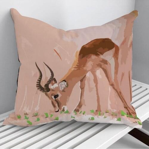 Antelope eating grass Throw Pillows Cushion Cover On Sofa Home Decor 45*45cm 40*40cm Gift Pillowcase Cojines Dropshipping
