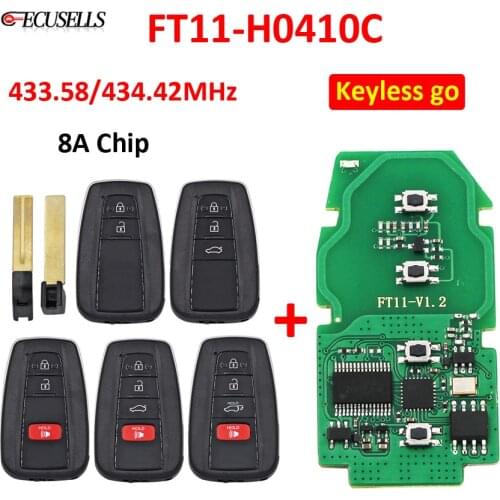 Keyless Go Lonsdor FT11-H0410C 433.58/434.42MHz 8A Chip Smart Remote Car Key for Toyota Replacement Electonic Circuit Board PCB
