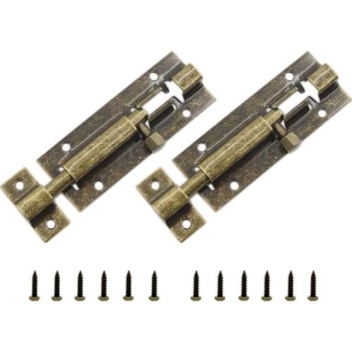 Barrel Bolt Lock,3'' Door Security Slide Latch Lock,Thickened Door Latch Lock,Stainless Steel Slide Latch Lock with Screws 2 Pcs