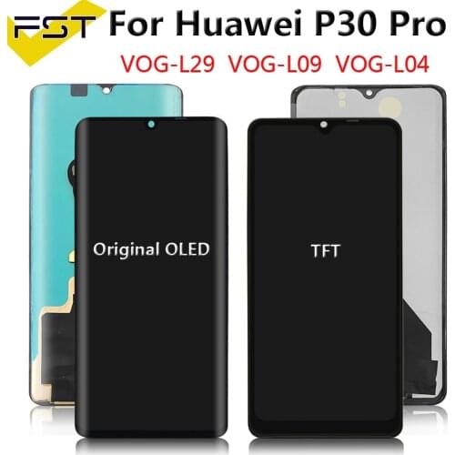 For Huawei P30 Pro Original OLED / TFT LCD Display Touch Screen Digitizer Replacement for P30 P 30 Pro Screen VOG-L29 L09 L04