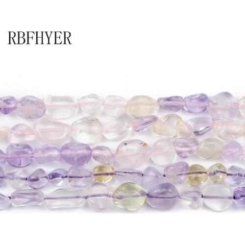 Natural Irregular purple Pink yellow 3 colors crystal Charm Gravel spacers beads for Handmade Jewelry making DIY bracelet