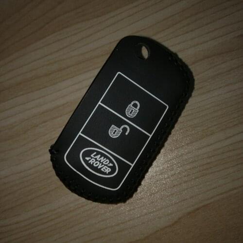 Luckeasy for Land Rover Discovery 3 landrover Genuine Leather remote Car Key case Fob Cover key holder key2a
