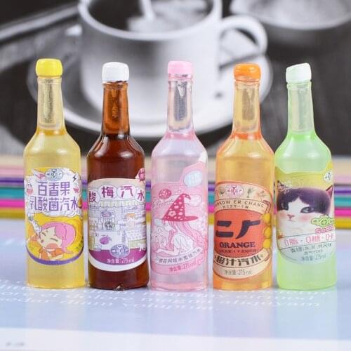 Dollhouse Miniature Drink Resin Simulation Beverage Bottle Pretend food Dollhouse Decor for Barbies blyth 1/6 Doll Kitchen toys