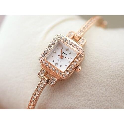 Fashion Jw Brand Ladies Watch Bracelet Female Square Dial Alloy Quartz Watches Rose Gold Stainless Steel For Women Gift Clock