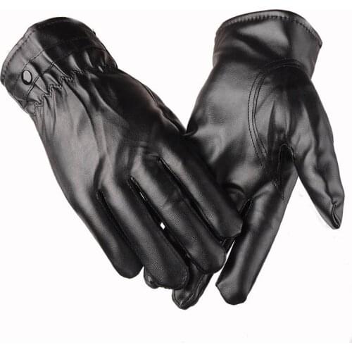 Stall Gloves Mens Touch Screen Warm Leather Gloves Winter Warm Plus Velvet Ride Tram Full Finger Pu Gloves Wholes