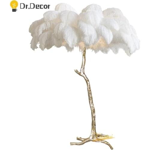 Nordic Feather Floor Lamp For Living room Cafe Bar indoor Lighting Standing Lamp Modern LED Floor Lamps Home Decor Light Fixture
