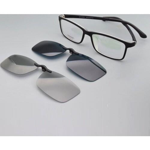 Glasses Frame Men Full Frame with Magnet Clips Myopia 3d Film Polarized Sunglasses Set Mirror Sunglasses Prescription Eyeglasses