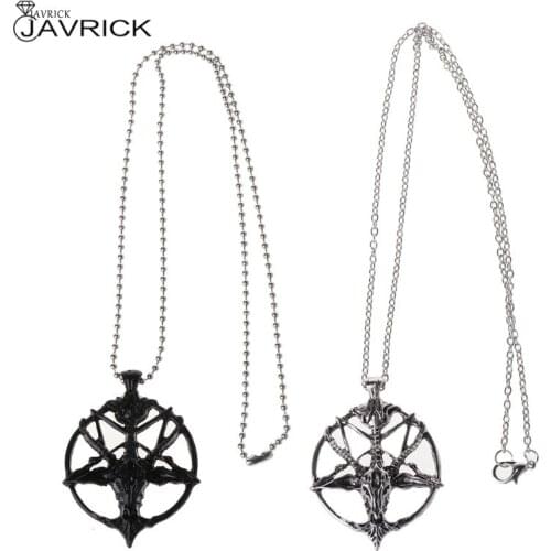 Pentagram Sabbatic Goat Head Pendant Necklaces Baphomet LaVeyan LaVey Satainism