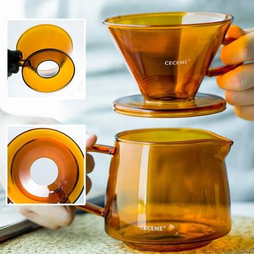 Pink Glass Coffee Filter Reusable Barista Tools Kitchen Accessories Pour Over Coffee Dripper Coador De Cafe Coffeeware ED50CF