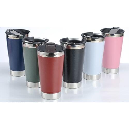 16oz Stainless Steel 304 Tumbler with beer open Vacuum Thermos Insulated Travel Coffee Mug Beer Thermal Cup Garrafa Termica
