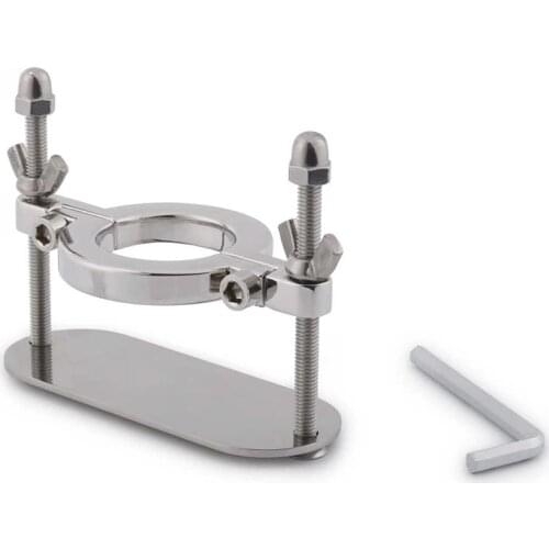 Mens Balls of Steel Chromed Weighted Cock and Ball Crusher Set Adult Male Scrotum Bondage Restraint Clamp CBT Toy Femdom