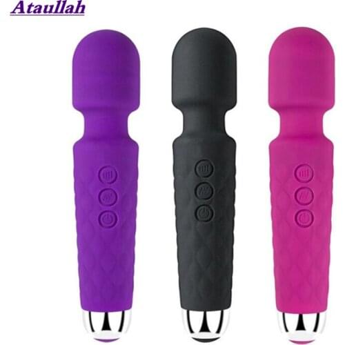 Ataullah Powerful Clit Vibrators for Women USB Charge AV Magic Wand Vibrator Massager Adult Sex Toys for Woman Masturbator ST037